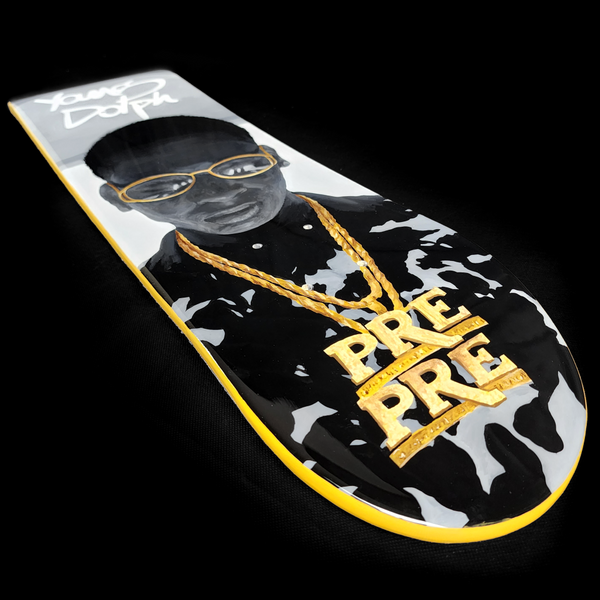 YOUNG DOLPH HAND-PAINTED SKATEBOARD DECK (commissioned).