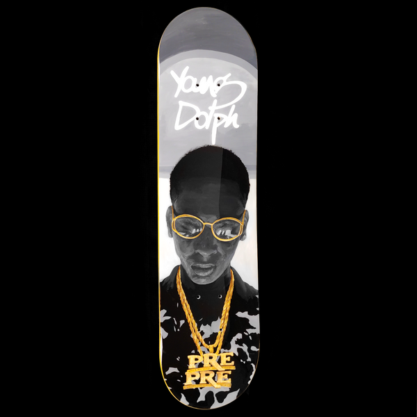 YOUNG DOLPH HAND-PAINTED SKATEBOARD DECK (commissioned).