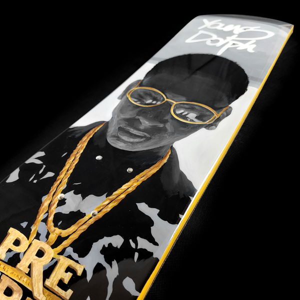 YOUNG DOLPH HAND-PAINTED SKATEBOARD DECK (commissioned).