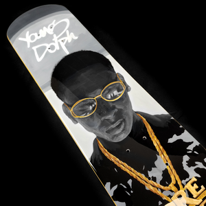 YOUNG DOLPH HAND-PAINTED SKATEBOARD DECK (commissioned).