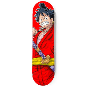 MONKEY D. LUFFY HAND-PAINTED SKATEBOARD DECK (commissioned).