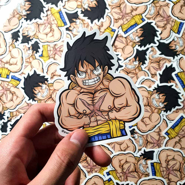 CHIBI STRAWHAT BODYBUILDER STICKER