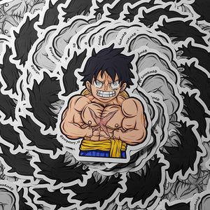 CHIBI STRAWHAT BODYBUILDER STICKER