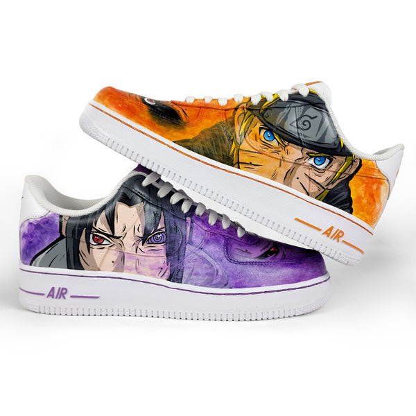 NARUTO X SASUKE HAND-PAINTED SHOES (commissioned).