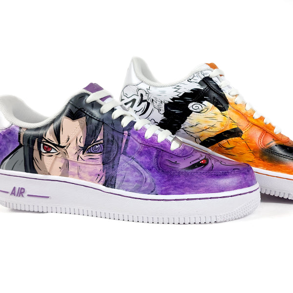 NARUTO X SASUKE HAND-PAINTED SHOES (commissioned).