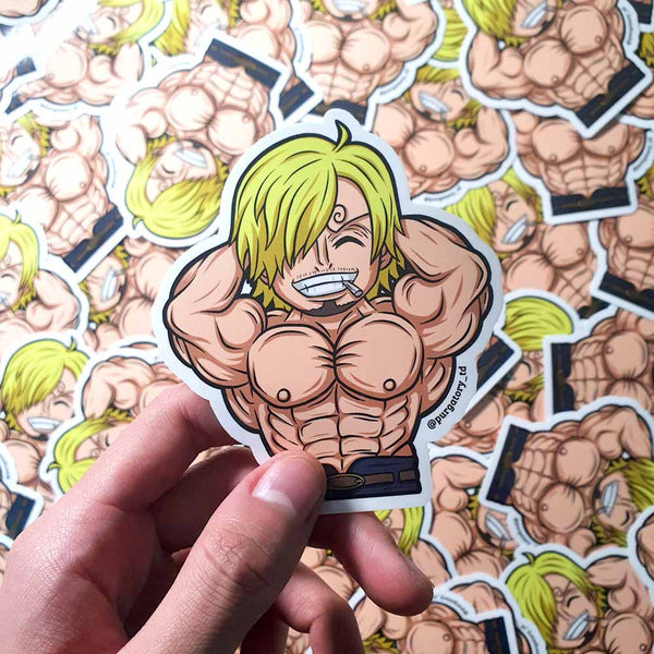 CHIBI BLACK LEG BODYBUILDER STICKER