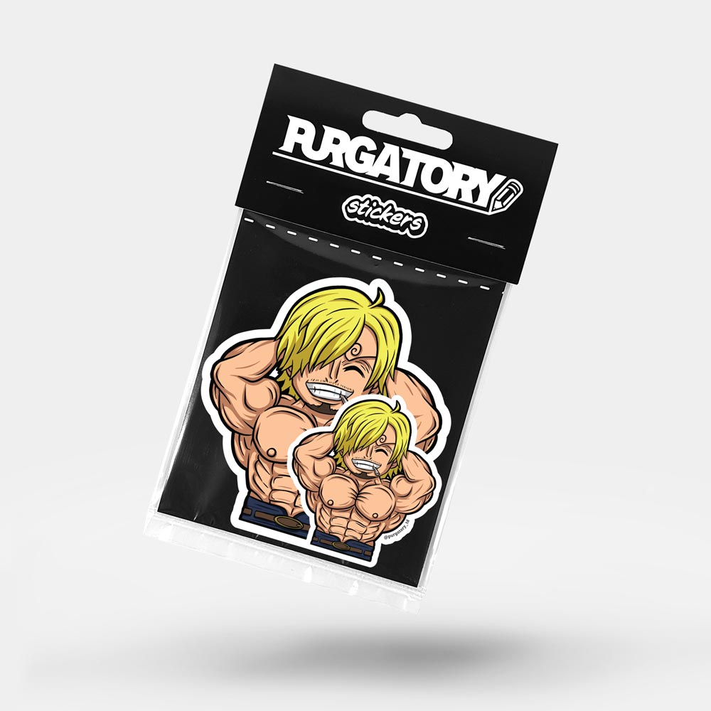 CHIBI BLACK LEG BODYBUILDER STICKER