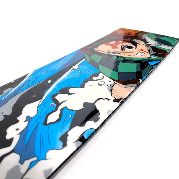 TANJIRO KAMADO HAND-PAINTED SKATEBOARD DECK.