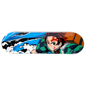 TANJIRO KAMADO HAND-PAINTED SKATEBOARD DECK.